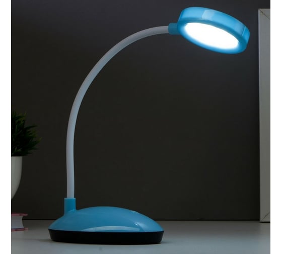 Настольная лампа RISALUX 16105/1 LED 2Вт USB АКБ 3 режима синий 6,5х11х32,5 см 5091630