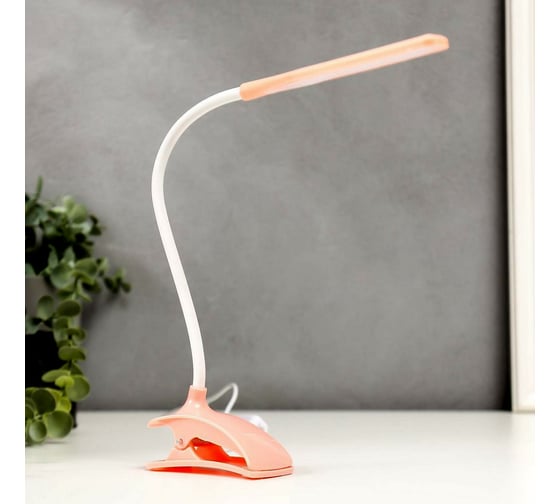 Лампа RISALUX на прищепке "3мейка" 1Вт 14 LED USB розовый 9х3,5х42 см 3973189