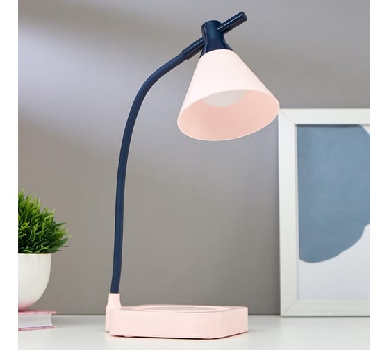 Настольная лампа RISALUX 1667/1PK LED 3Вт 3000-6000К USB АКБ диммер розово-синий 11,3х13,5х37,5 см 5091565