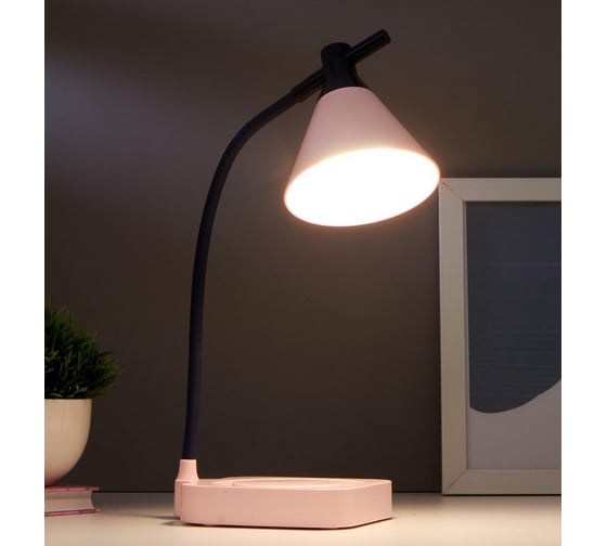 Настольная лампа RISALUX 1667/1PK LED 3Вт 3000-6000К USB АКБ диммер розово-синий 11,3х13,5х37,5 см 5091565