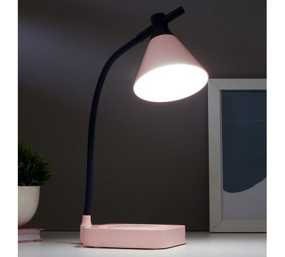 Настольная лампа RISALUX 1667/1PK LED 3Вт 3000-6000К USB АКБ диммер розово-синий 11,3х13,5х37,5 см 5091565