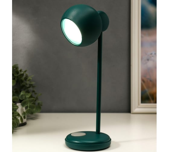 Настольная лампа RISALUX 16044/1GR LED 4Вт 3 режима АКБ USB зеленый 10,5х10,5х31 см 5097737