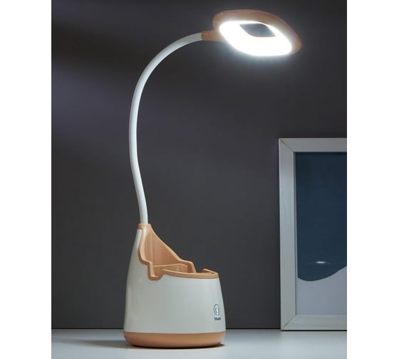 Настольная лампа RISALUX 1682/1PP 20хLED 3Вт 3 режима USB АКБ бело-бежевый 10,5х10,5х49,5 см 5091578