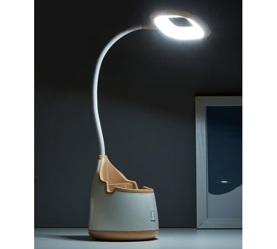 Настольная лампа RISALUX 1682/1PP 20хLED 3Вт 3 режима USB АКБ бело-бежевый 10,5х10,5х49,5 см 5091578