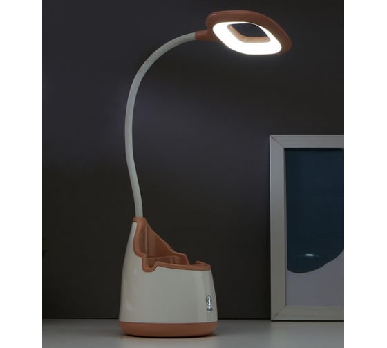 Настольная лампа RISALUX 1682/1PP 20хLED 3Вт 3 режима USB АКБ бело-бежевый 10,5х10,5х49,5 см 5091578