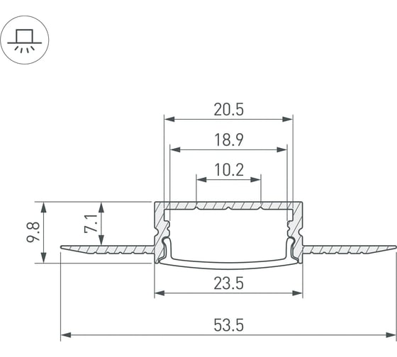 Профиль Arlight FANTOM-W20-H10-2000 ANOD 2м 047360