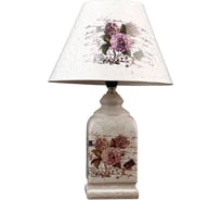 Настольная лампа RISALUX керамика "Букет с пионами" прямоугольная Е14 220В 42х25х25 см 2800086