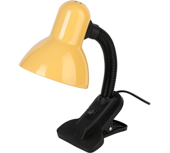 Настольный светильник General Lighting Systems на прищепке Е27, 300х120х90мм, желтый GTL-026-60-220 800126 1