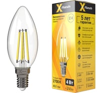 Светодиодная лампочка X-Flash XF-E14-FL-C35-4W-2700K-230V арт.48632