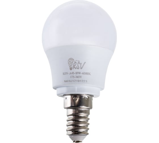 Светодиодная лампа RSV P45-10W-6500K-E14 100309