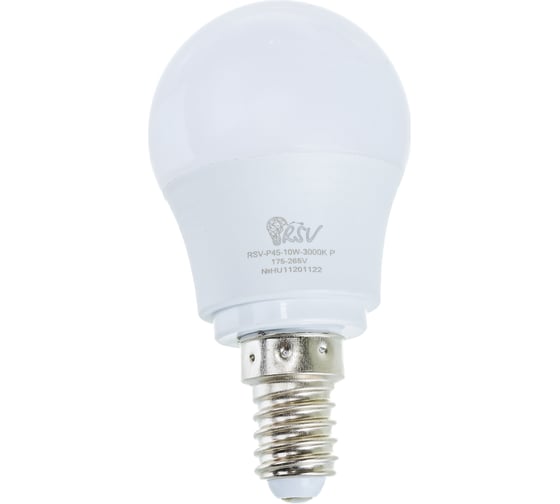 Светодиодная лампа RSV RSV-P45-10W-3000K-E14 100486 1