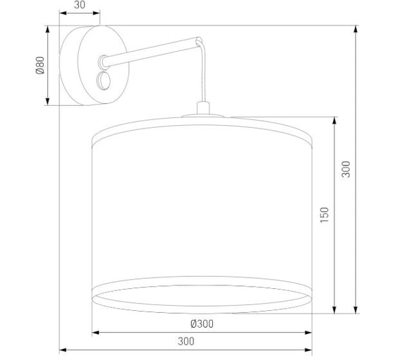 Настенный светильник TK Lighting с тканевым абажуром 6858 Juta черный a068750