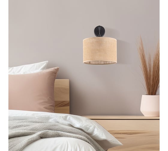 Настенный светильник TK Lighting с тканевым абажуром 6858 Juta черный a068750