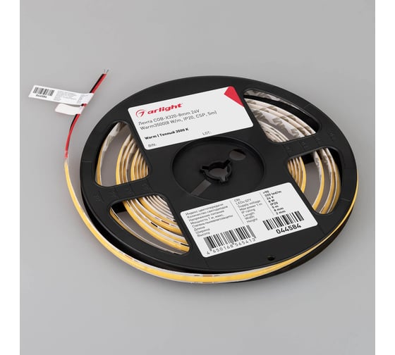 Светодиодная лента Arlight COB-X320-8mm 24V, Warm3500, 5м 044584(1)