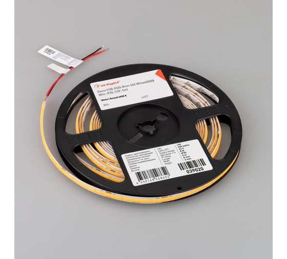 Светодиодная лента Arlight COB-X320-8mm 24V, White6000, 5м 039020(1)