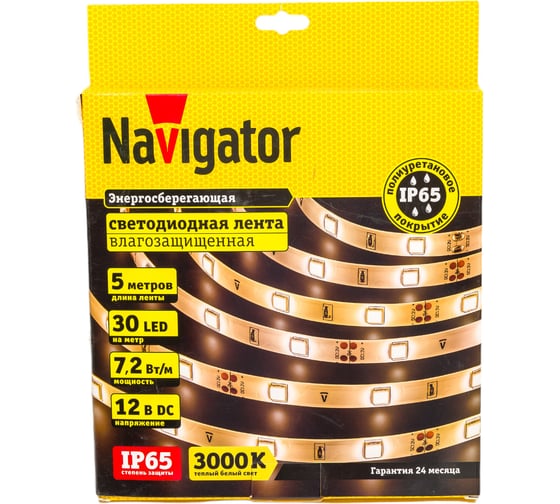Лента Navigator СД 71 415 NLS-5050WW30-7.2-IP65-12V R5 5 м 71415