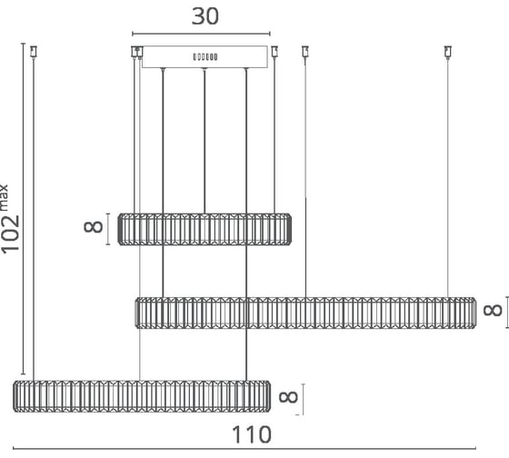 Подвесная люстра Divinare RENATA 1135/02 SP-90