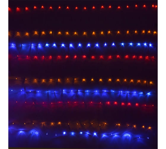 Светодиодная гирлянда-сетка FunRay ML-144M, 1.5х1.5м, 144 LED, 4 цвета, IP20, шнур 1.5м, 2598