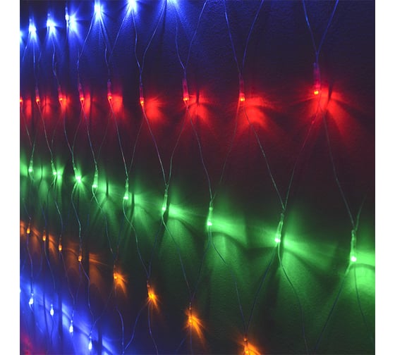 Светодиодная гирлянда-сетка FunRay ML-320M, 3х2м, 320 LED, мульти 4 цвета, IP20, шнур 1.5м, 2600 1