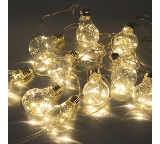 Светодиодная гирлянда FunRay Лампочки SE-BULBS-360WW, 3 АА, 3м, 60LED, 10 ламп, шнур 0.5м, 2642