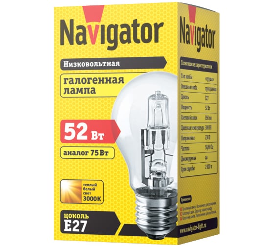 Лампа Navigator 94 236 NH-A55-52-230-E27-CL 94236