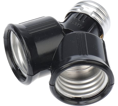 Цокольный разветвитель REXANT Е27 на 2хЕ27, черный 11-8860