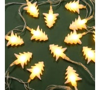 Гирлянда электрическая Сноубум насадка "Матовая елочка" 5м, 20LED, шампань, пост.свеч, ПВХ проз, 220В 381-312