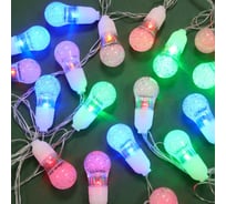 Гирлянда электрическая Сноубум насадка "Новогодняя лампа" 5м, 20LED, мульти, 8 реж, ПВХ проз, 220В 381-314