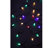 Гирлянда электрическая Сноубум улич. с насадками "Кристалл", 10м,100LED, мульти, 8 реж, ПВХ черный, 220В 351-791