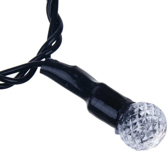 Гирлянда электрическая Сноубум улич. с насадками "Шарики", 10м,100LED, мульти, 8 реж, ПВХ черный, 220В 351-792