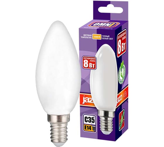 Лампа Jazzway PLED OMNI C35 8w E14 3000K FR 230, 50 5020856