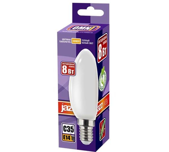 Лампа Jazzway PLED OMNI C35 8w E14 3000K FR 230, 50 5020856