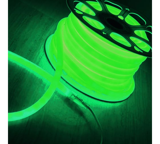 Гибкий неон Elektrostandard LS003 2835 круглый, зеленый, 50 м, 16 мм, 144 LED лампы a043548