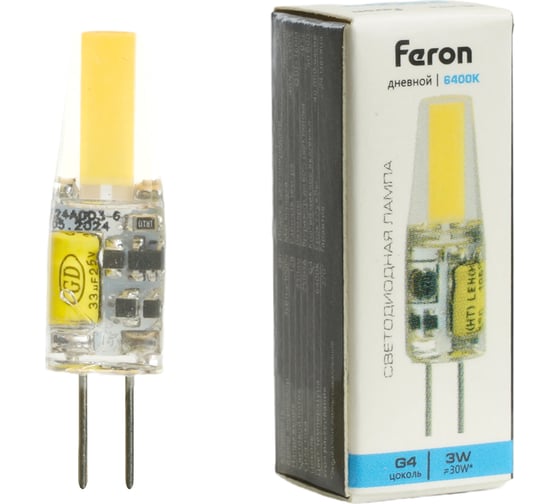 Лампа светодиодная FERON (3W) 12V G4 6400K JC, LB-42 51172