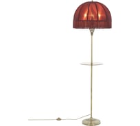 Торшер Citilux Базель бронза со столиком и красным абажуром CL407933T
