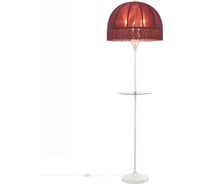 Торшер Citilux Базель патина со столиком и красным абажуром CL407923T
