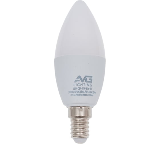 Светодиодная лампа AVG 3000К E14 C37 11вт 3К 1