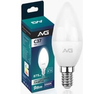 Светодиодная лампа AVG 6500К E14 C37 9вт 6К