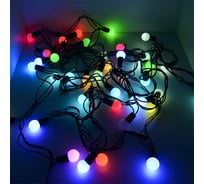 Светодиодная гирлянда FunRay Шарики матовые BL-550M, 40 LED, 5м, мульти 7 цветов, черный шнур, 18158
