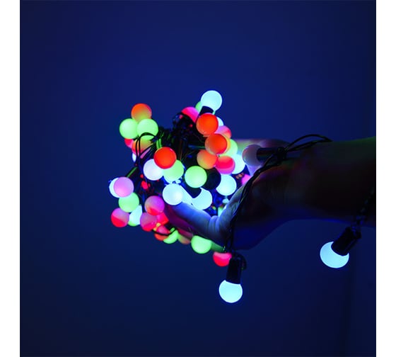 Светодиодная уличная гирлянда FunRay Шарики SE-BL-10100M, 10м, 100LED, 3 цвета, IP44, шнур 1.5м, 2637
