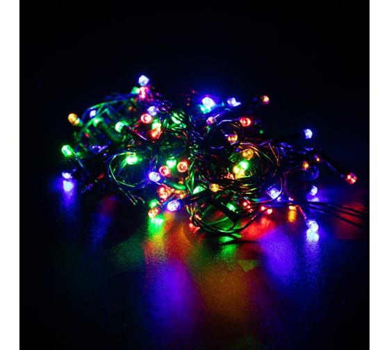 Электрогирлянда-нить Золотая сказка комнатная "Стандарт" 10м 100LED мультицветная 220V контрол 591357