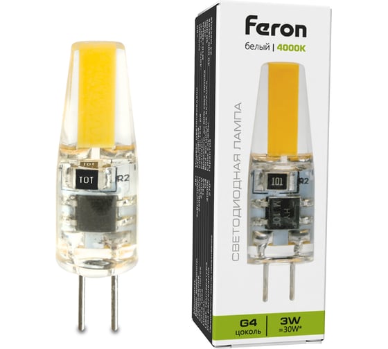 Лампа светодиодная FERON LB-423 G4 3W 230V 4000K, 51168 1