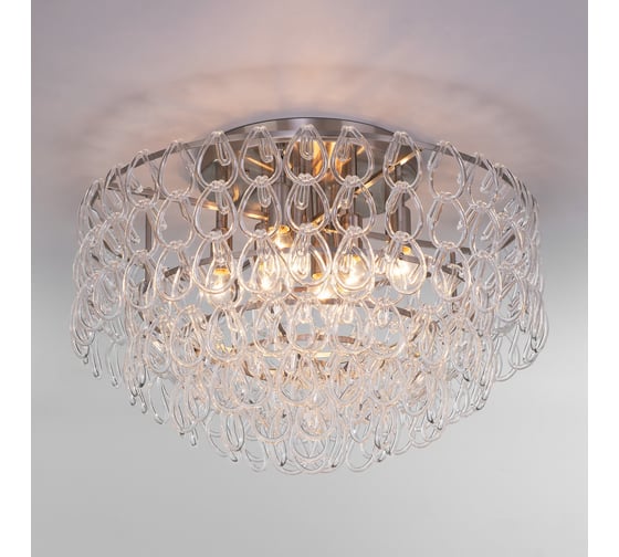 Потолочный светильник Bogate's с фактурным стеклом Cappio 380/8 никель a068800