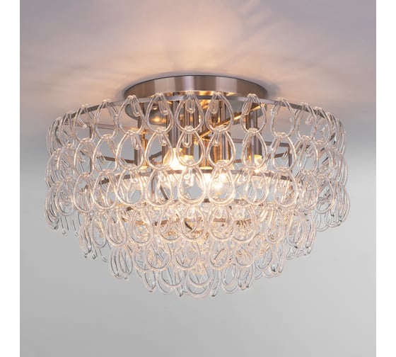 Потолочный светильник Bogate's с фактурным стеклом Cappio 380/8 никель a068800