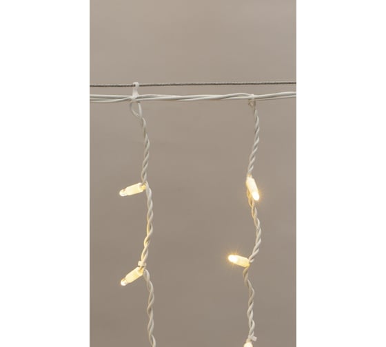 Светодиодная гирлянда Neon-Night Бахрома (Айсикл), 3,2x0,9 м, 120 LED теплый белый, белый каучук 3,3мм, IP67, постоянное свечение, 230В (нужен блок 315-001) 255-456 1