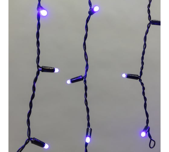 Светодиодная гирлянда Neon-Night Бахрома (Айсикл), 4,8x0,6 м, 176 LED синий, черный ПВХ, IP65, эффект мерцания, 230В (нужен блок 303-500) 255-173