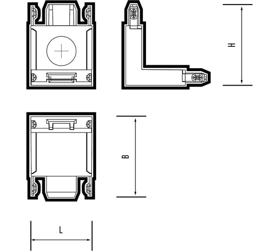 Аксессуары к шинопроводу Jazzway MTR16 CV-BL Коннектор черный V-обр. 5057319