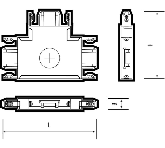 Аксессуары к шинопроводу Jazzway MTR16 CT-BL Коннектор черный T-обр. 5057333