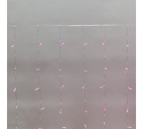 Гирлянда Neon-Night Дождь 3x2 м, свечение с динамикой, прозрачный провод, 230 В, цвет розовый 235-097