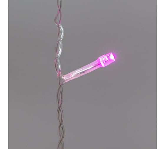 Гирлянда Neon-Night Дождь 3x2 м, свечение с динамикой, прозрачный провод, 230 В, цвет розовый 235-097